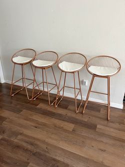 Rose Gold Bar Stools Set