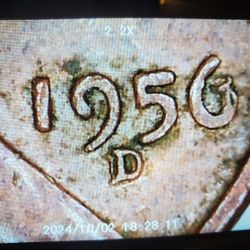 (2) 1956D Lincoln Pennies w/ Repunched Mint Marks