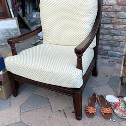 Wooden Arm Chair with Cushions