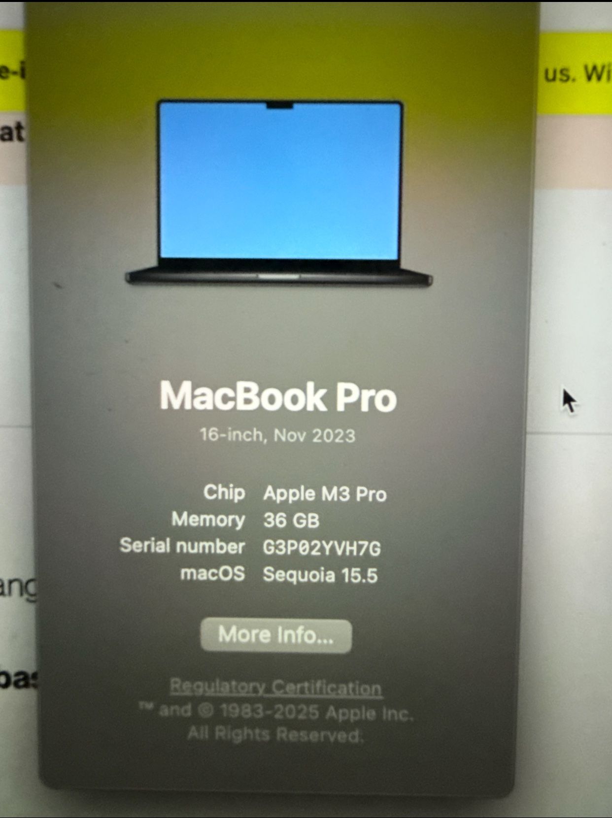 Mac Book Pro 16 Inch 2023