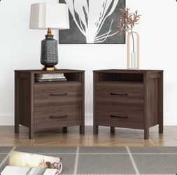 Wayfair Set of 2 Pruitt 22.7" 2 Drawer Nightstand