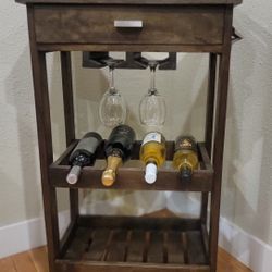 Wine And Glass Rack ( Solid Wood)