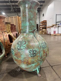 Large Chiminea with Fleur-de-Lis Design