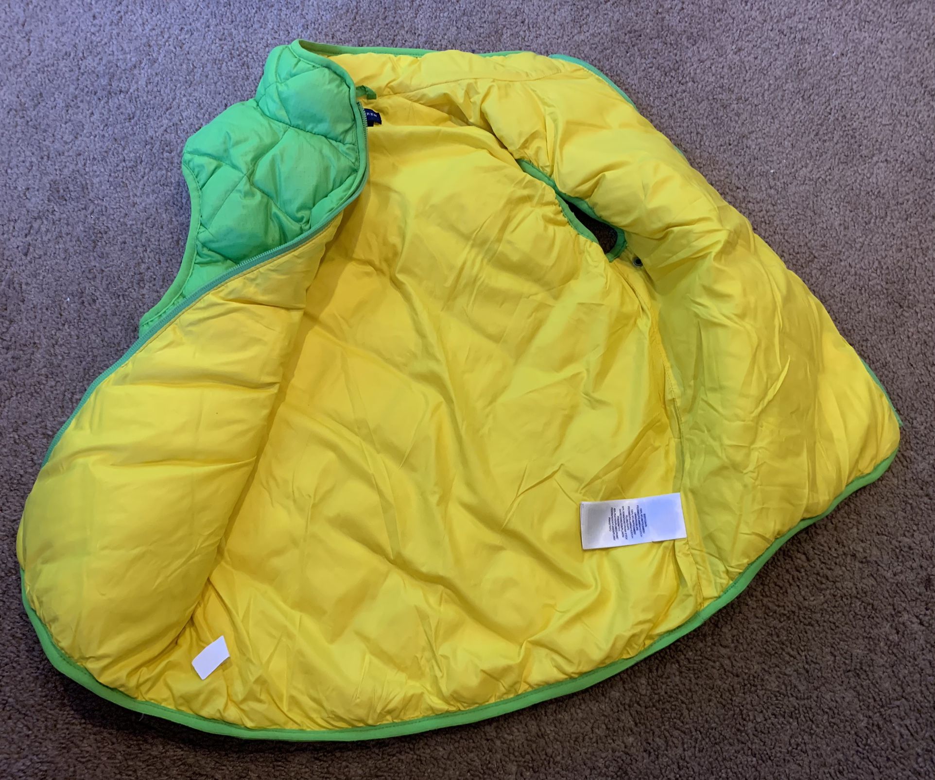 VTG RALPH LAUREN POLO Neon Nylon Kids BUBBLE PUFFER VEST Size Medium (8-10)