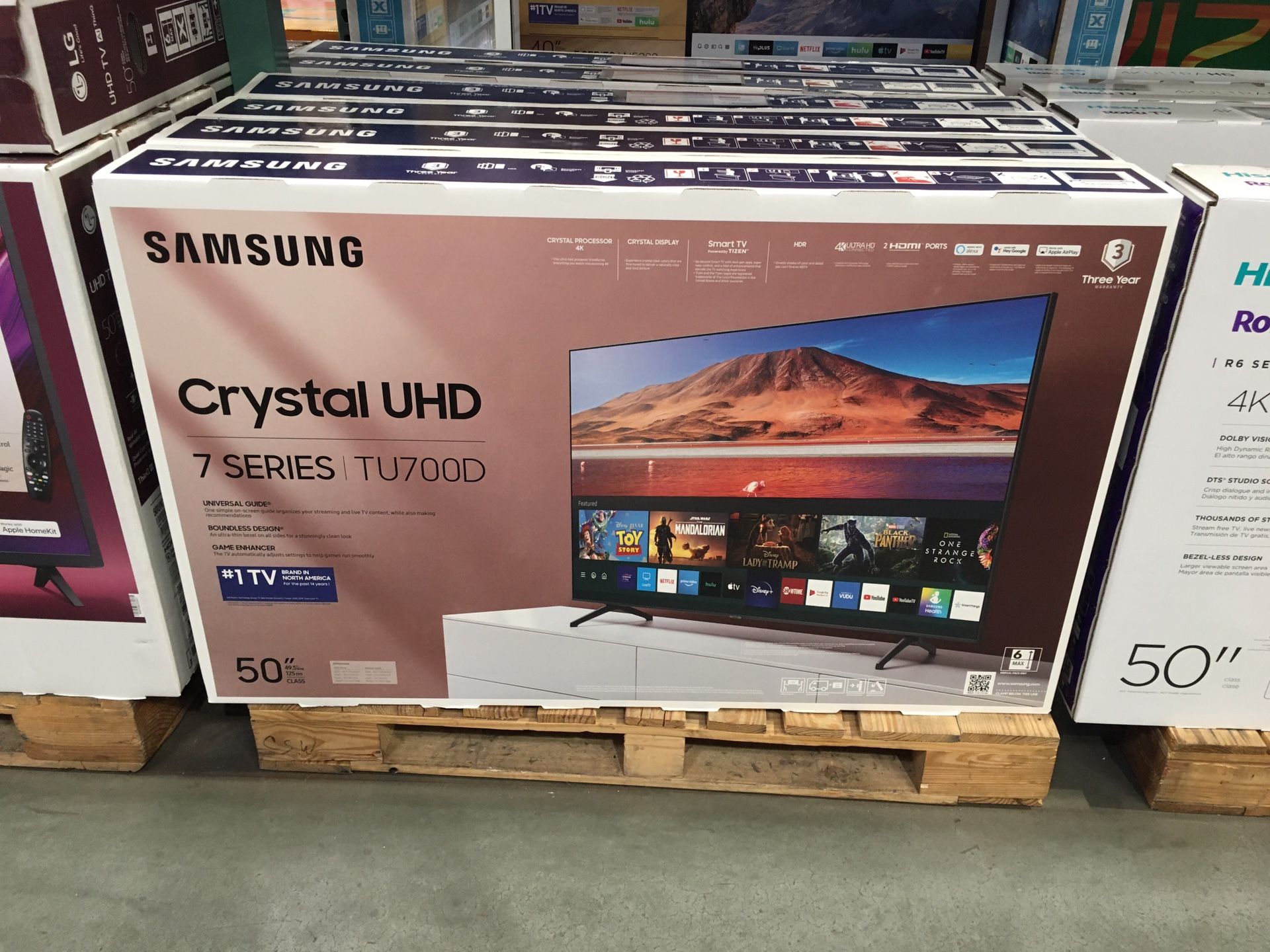 50” Samsung 4k uhd crystal hdr smart TVs 7 series