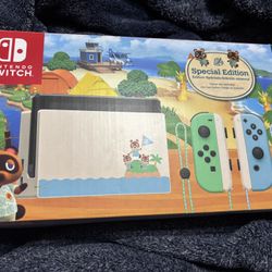 Nintendo Switch V2 – Animal Crossing Edition (Like New, Complete Set!)