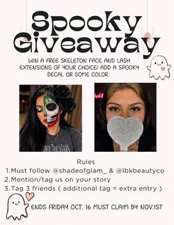 Free skeleton face and lash set giveaway