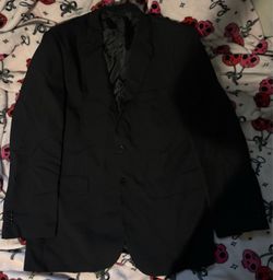 Black Two-Button Men's Suit Jacket