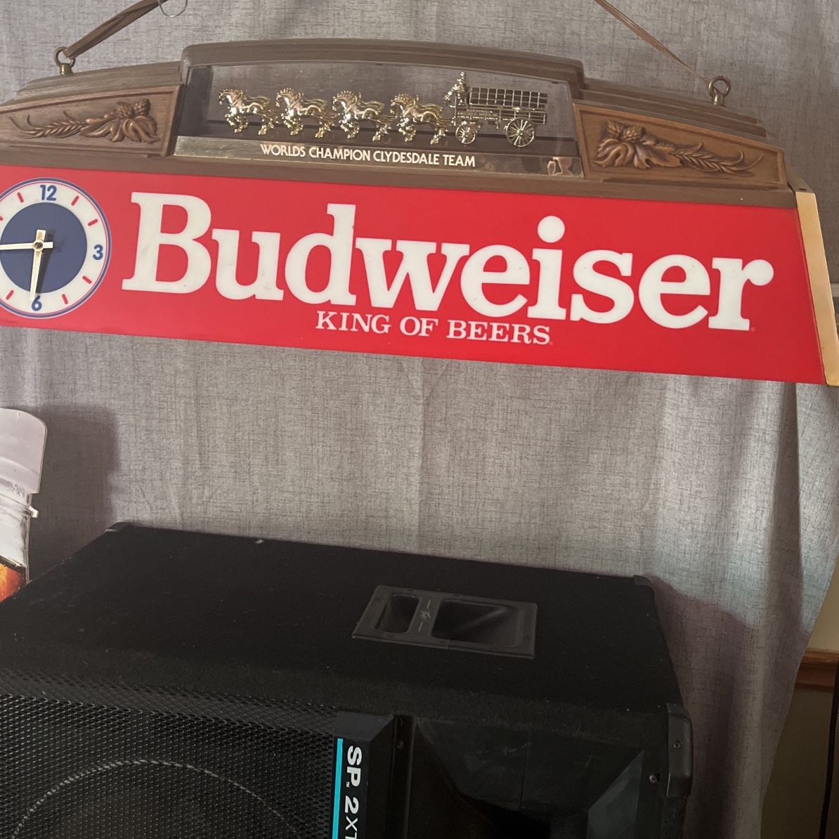 Budweiser King Of Beers, Real Champion, Clydesdale Team Bar, Pool Game Light