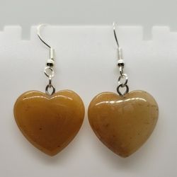 Natural Heart Agate Silver Earrings 