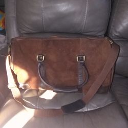 dark brown suede shoulder Tote Traveling bag Suitcase