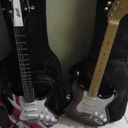 Both Work Great Electric Guitars Both With Cases Good Condition Work Great Both For 125$