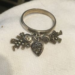 Marcasite charm ring