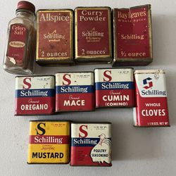 10 Antique Spice Containers