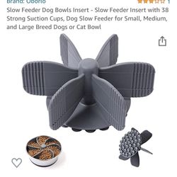Slow Feeder Dog Bowls Insert - Slow Feeder Insert with 38 Strong Suction Cups, Dog Slow Feeder for Small, Medium, and Large Breed Dogs or Cat Bowl