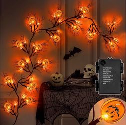 2 pack Halloween Pumpkin Branch String Garland