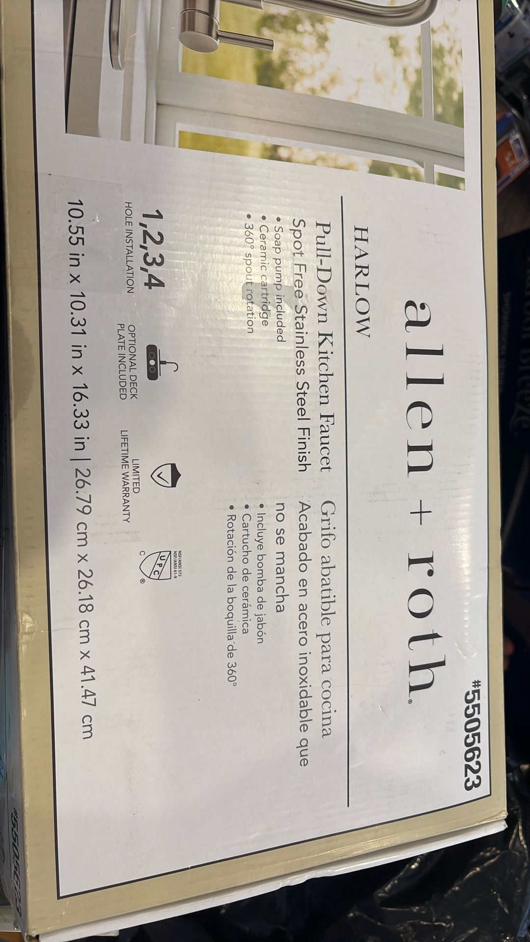 allen + roth Harlow Simplefit Spot Free Stainless Steel Single Handle Deck mount Pull down