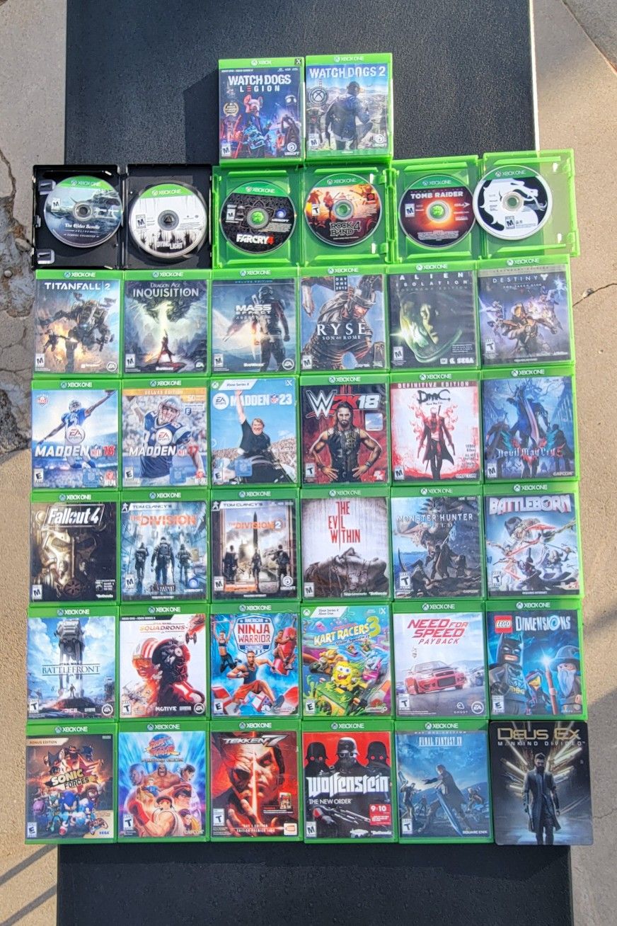 Xbox One Xbox Series X - Games 37-Game Lot - In Good Condition - See Photos Description