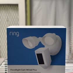 Ring Floodlight Cam Plus Outdoor Wired 1080p Surveillance Camera White Brand New 