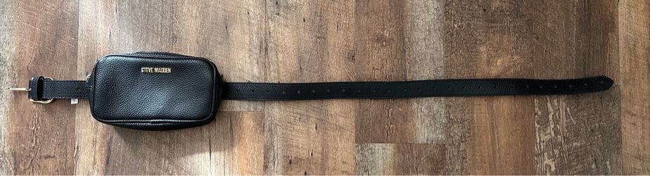 Steve Madden Black Faux Leather Belt Bag / Fanny Pack - Size S