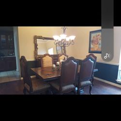 Dining Room Table, Chairs, and Buffet
