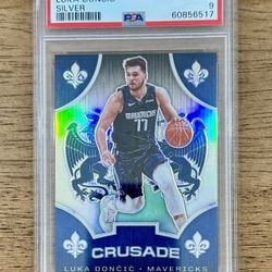 2019-20 Panini Chronicles LUKA DONCIC Crusade #541 Silver Prizm PSA 9 Mavericks
