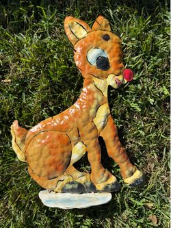 Rudolph The Red Nose Reindeer Rudolph Metal Yard Art