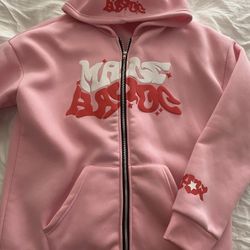 Star Bubble Print Pink Zip Up Jacket (M)