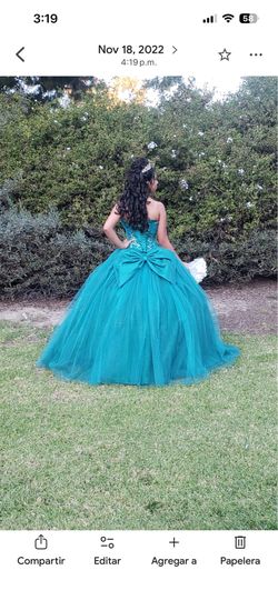 Vestido de 15 años verde esmeralda