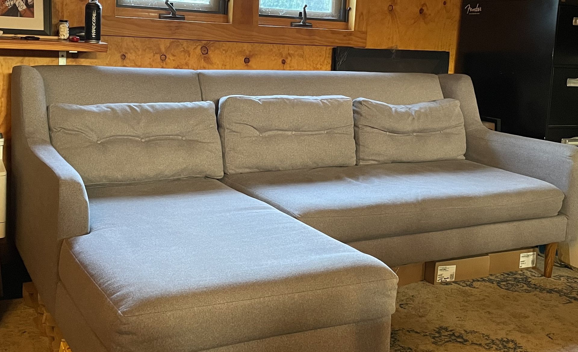 Free L Sectional Gray couch Sofa