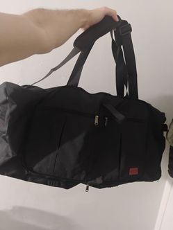 Black Duffle Bag with Shoulder Strap
