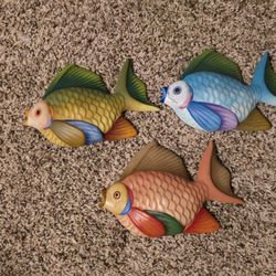 Enrique Alvarez Tonala Of Mexico Decoratice Pottery Wall Mounted Fish