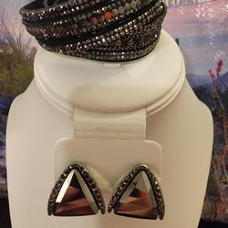 Earring And Wrap Bracelet Set