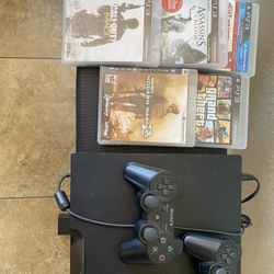 PS3 PlayStation 3 With Games and Controllers