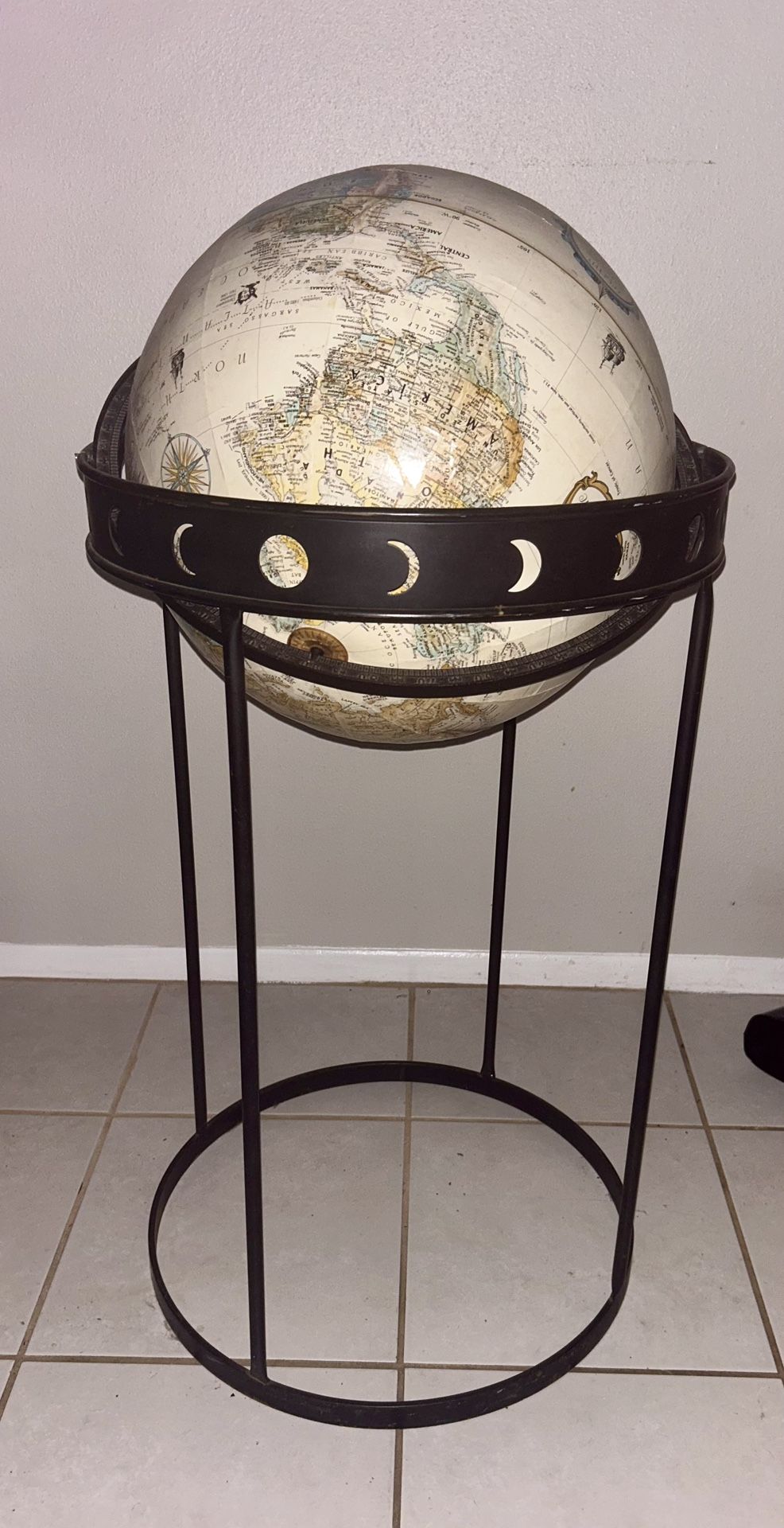 Replace World 16” Globe On Metal Stand With Tilt Axis