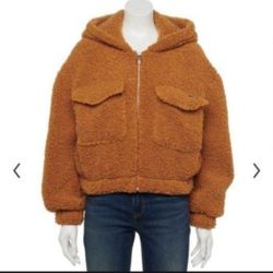 New Womens Hurley Sherpa Cropped Bomber Jacket Size Xl Extra Large Coat Chamara De Mujer  Nueva