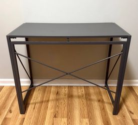 Industrial Modern Cross Leg Bars Wood And Metal Grey Folding Sturdy Desk Multi Purpose Table