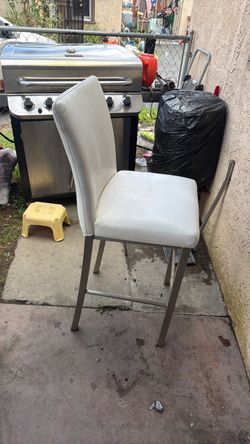 White Faux Leather Bar Stool