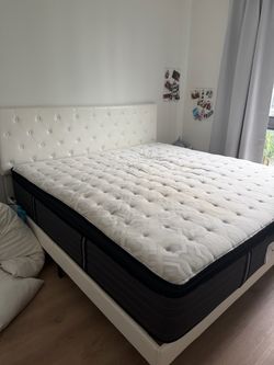 King size bed frame and mattress
