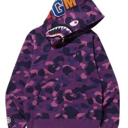 Purple bape hoodie Size M