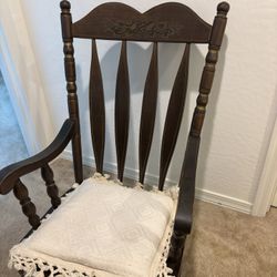 Vintage Solid Wood Rocker / Restore Project.  Very Sturdy. 