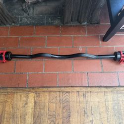 Olympic Size Curl Bar With Collars A Solid Bar 