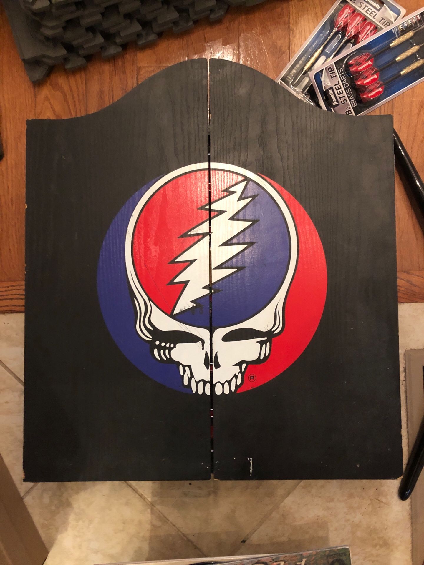 Grateful Dead steal your face dart board cabinet