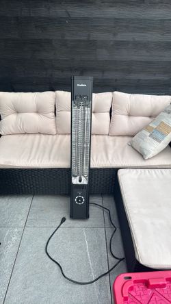 Electric Infrared Patio Heater (1500W) w/ Cover – Waterproof, 8 Heat Levels