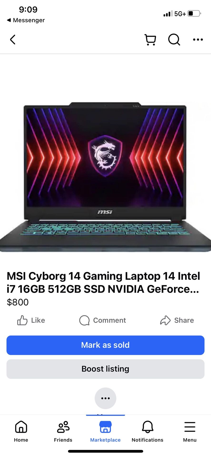 Msi Cyborg 14 Gaming Laptop 14 Intel I7 16gb