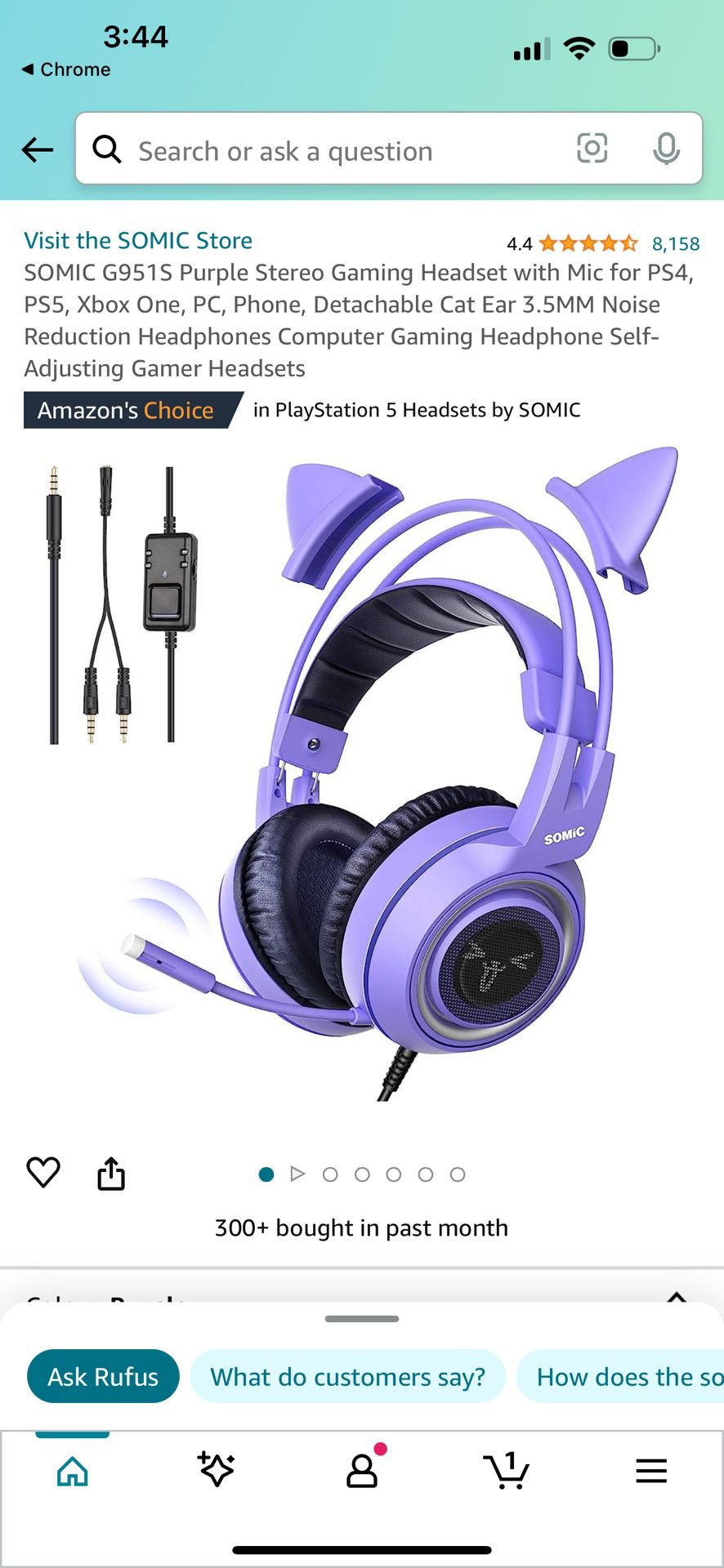 SOMiC G951S Purple Neko Gaming Headset