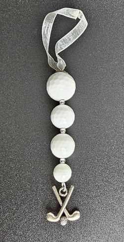 Golf Charm and White Beads