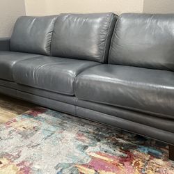 La-Z-boy Navy Blue Leather Couch