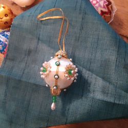 Handmade Beaded Christmas Ornament 