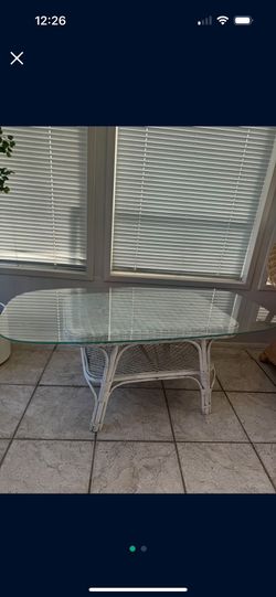 White Rattan Coffee Table